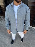 Chemise-veste Homme Smart Casual à Manches Longues Boutonnée Streetwear Légère Anti-plis avec Poches