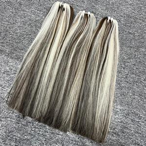 Extensiones de Cabello Humano 100% Natural, Color Piano Liso, Cabello Vietnamita Virgen de un Solo Donante, Cabello en Trama - Product Image 4