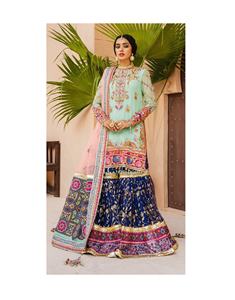 Trajes de gasa bordados Descosidos Colección de Bodas de 3 piezas Los últimos trajes Punjabi paquistaníes Salwar Kameez - Product Image 6