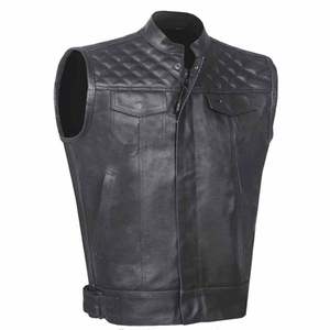 Chaleco de Cuero Personalizado para Motociclistas |   Chaleco de Motociclismo para Club |   Cuero Vacuno Genuino |   Diseño Listo para Aplicar |   Unisex |   Verano/Invierno - Product Image 1