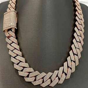 VVS Moissanite 925 Collar de oro rosa de ley 30MM con 22 pulgadas de longitud - Product Image 1