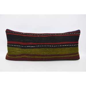 Almohada de lana verde oscuro, patrón de hojas Vintage bordadas, 16X36 pulgadas, elegancia tradicional, relleno de espuma suave para uso doméstico - Product Image 1