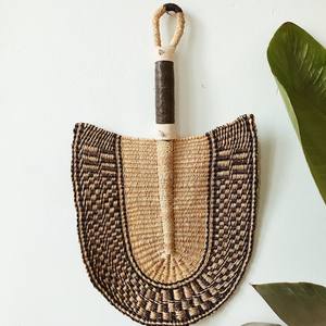 Ventilateur d'herbe de mer à main décoratif, décoration intérieure murale, salon, décorations modernes, OEM accepté - Product Image 3