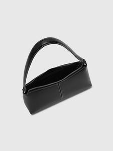 <b>Black</b> Genuine Leather Vintage Lady Shoulder <b>Bag</b> Women Small Purse Contrast Stitch Trendy Underarm Handbag Y2K Minimalist <b>Evening</b> - Product Image 6