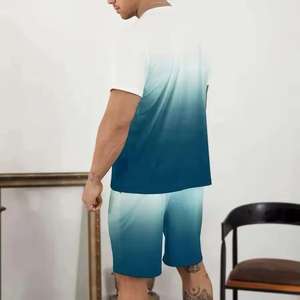 Wholesale <b>Men's</b> Gym Sportswear Cotton 2-Piece Set Knee-Length <b>T</b>-<b>Shirt</b> <b>and</b> <b>Shorts</b> Plus Size - Product Image 2
