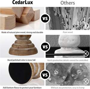 Handmade Wooden <b>Candle</b> Holders | Vintage Pillar <b>Candle</b> Stand <b>Set</b> | Rustic Home Decor - Product Image 5