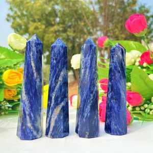 Wholesale Blue Sodalite Obelisk Crystal Gemstone High Quality Top Polished Tower Point for Meditation Healing Feng Shui <b>Fairy</b> - Product Image 1