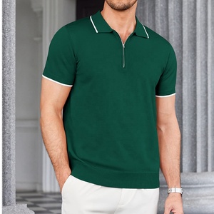 Polos con cremallera de alta calidad para hombre, camisetas polo lisas transpirables con estampado de logotipo personalizado, camiseta de secado rápido para hombre, polos - Product Image 4