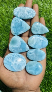 Cabujón Larimar hecho a mano de calidad Natural 100%, piedra preciosa Larimar Natural de tamaño personalizado para la fabricación de joyas, suministro a granel Larimar - Product Image 2