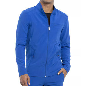 Veste de gommage à fermeture éclair avant pour hommes, respirante, infroissable, médicale et élégante, OEM Veste de gommage d'échauffement pour infirmière - Product Image 1