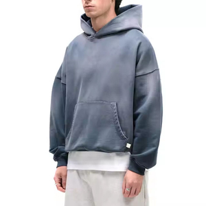 Último diseño sobre el tamaño básico algodón mezclado hombres piedra lavada sudaderas con capucha hecho en Pakistán transpirable hombres piedra lavada sudaderas con capucha - Product Image 2