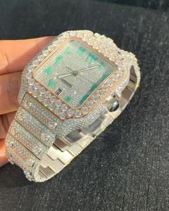 Reloj mecánico de lujo VVS Moissanite Diamond Handset Lab-Creado Hip-Hop Banda de acero inoxidable Business Fashion Glass Dial - Product Image 2