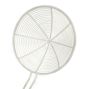 Skimmer in filo metallico, acciaio inossidabile, diametro 14 cm. Manico rotondo, diametro 26 cm. - Product Image 2