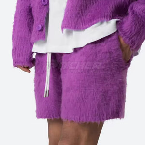 Short en tricot de laine décontracté pour hommes à la mode avec cordon de serrage coupe confortable séchage rapide écologique pour la mode intérieure et extérieure - Product Image 1