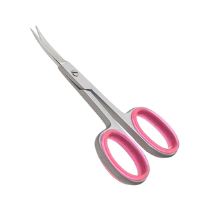 Ciseaux à cuticules en acier métallique avec anneau en caoutchouc, lames fines et extra-tranchantes pour manucure russe, pour ongles en acrylique - Product Image 5