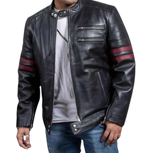 Bomber Jacket OEM Custom Design Windbreaker <b>Zip</b> <b>up</b> Jacket Custom Logo Vintage for Men Stand Leather Bomber Jacket - Product Image 6