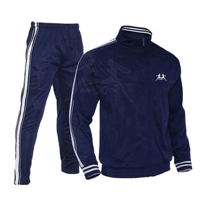 Survêtement de sport d'entraînement avec pantalon à taille élastique et veste zippée Survêtement de fitness pour homme au design moderne - Product Image 5