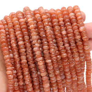 Cuentas de piedra solar natural facetadas con forma de Rondelle, cuentas de piedras preciosas facetadas de 13 pulgadas para la fabricación de joyas por fabricante indio - Product Image 5