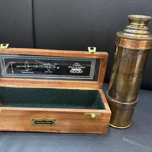 Dollond London แฮนด์เมดทองเหลืองทะเล25 'กล้องโทรทรรศน์พร้อมพิมพ์ทฤษฎีกล่องไม้แก้ว Spyglass ของขวัญพับได้ - Product Image 1