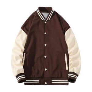 Haute qualité 100% laine corps Original cuir de vache manches confortable broderie personnalisée Logo Top vente homme université toile - Product Image 2