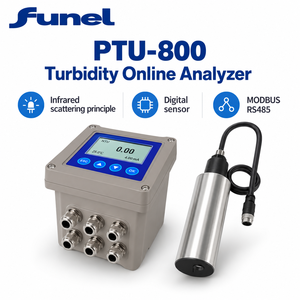 Analyseur de turbidité numérique <span class=keywords><strong>FUNEL</strong></span> PTU800 POM avec capteur RS485 Modbus pour le traitement de l'eau, 0,01-4000 NTU, précision de 5 % - Product Image 1