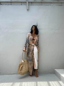 Vestido largo Kimono de rayón para mujer, ropa de dormir estilo bohemio, informal, a la moda, Tie-Dye - Product Image 6