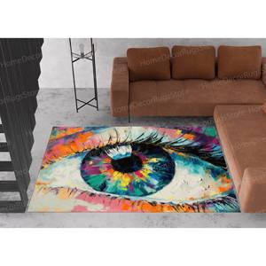 Colorful Graffiti Printed <b>Rug</b> - Modern Chenille Area <b>Rug</b> for Home Decor,Goblen <b>Rug</b> - Product Image 2