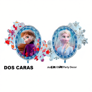 Ballon en aluminium Frozen 76x66cm 2 faces Anna Elsa Décoration de fête - Product Image 3