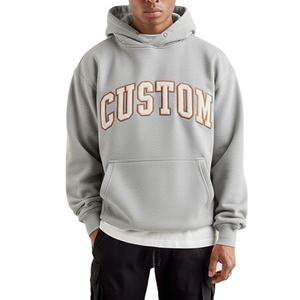 Trendy Men's Custom Logo Winter <b>Oversized</b> <b>Hoodie</b> Puff Printed Chenille Patch Embroidery 450gsm Heavyweight <b>Fleeced</b> 100% Cotton - Product Image 4