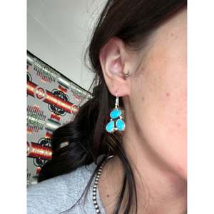 Pendientes colgantes Eunice J Tso Royston de turquesa y plata de ley con forma de gota de agua - Product Image 2
