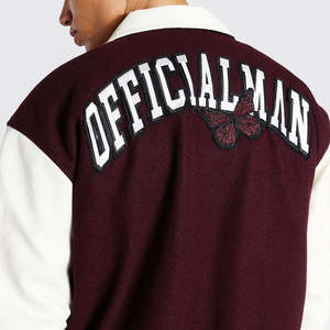 Chaqueta Universitaria de Moda Escolar de Alta Calidad / Chaqueta Universitaria Personalizada con Letras Bordadas, Estampado Personalizado, Estilo Béisbol, Talla Grande para Hombre - Product Image 2