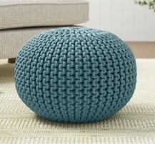 Pouf de sol en corde de perles de coton tricoté à la main de style moderne, fait à la main et cousu à la main, 2 pièces, mobile pour une utilisation décorative - Product Image 2