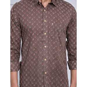 Chemise décontractée pour homme en coton imprimé à manches longues, respirante, en popeline et tissu Oxford, motifs floraux et à pois, design ODM tendance - Product Image 2