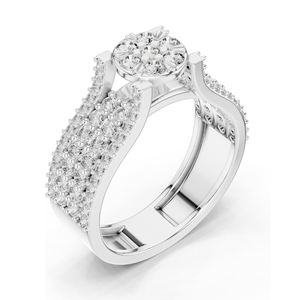 แหวนเพชรทรงกลม 1.005 กะรัต สำหรับผู้หญิง ความใส VVS-VS เกรด EF ทอง 18KT, 14KT, 10KT และเงิน 925 สีโรสโกลด์ สีเหลือง - Product Image 4