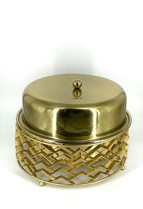 Casserole dorée pour buffet avec couvercle pour mariage, hôtel, service de traiteur, chauffe-plat avec photophore - Product Image 5