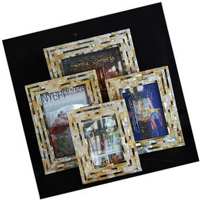 Ensemble d'artisanat photo avec cadre en coquillages, fait à la main, motif de bijoux en coquillages, mosaïque de cadre en coquillages - Product Image 2