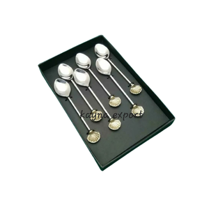 Juego de 6 cucharas de Metal desechables, cubiertos para restaurante en casa o para servir fiestas - Product Image 2