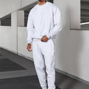 Survêtements à col rond pour hommes 2 pièces sweat-shirt hommes Jogging survêtement ensemble décontracté athlétique à manches longues tenue pull costume ensemble - Product Image 1