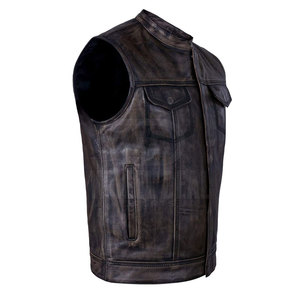 High Quality Stylish Classic Design Leather <b>Vest</b> For Adults Custom Made Durable Pu Leather <b>Vest</b> - Product Image 2