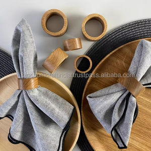 Anneau de serviette en bois de qualité supérieure, best-seller, fait à la main, réutilisable, décoration de table à manger pour la maison et la cuisine - Product Image 4