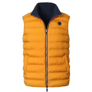 Puffy Vest Men Winter Herbst Gelb/Blau Mode Herren westen & Westen Wende jacke Weste Weste Ärmellose Jacken