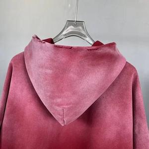 Sudadera con capucha recortada de lana desgastada con lavado ácido para hombre con logotipo personalizado, accesorios de invierno en relieve con diseño 3D a la moda - Product Image 6