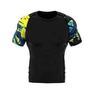 Absorbe la humedad Media manga Diseño de sublimación personalizado Rash Guard Quick Dry MMA BJJ Jiu Jitsu Rash Guards - Product Image 1