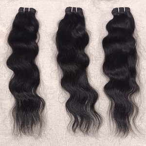 Extensiones de cabello humano hecho a mano indio Remy longitud personalizada onda natural cuidadosamente elaborada - Product Image 3