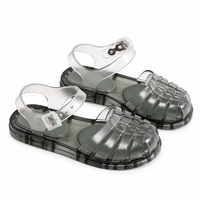 Sandales d'été en PVC à motif arête de poisson pour enfants, chaussures transparentes de princesse, sandales romaines en gelée, polyvalentes et tendance pour la plage