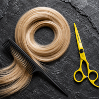 Ciseaux de barbier professionnels RK128 en acier inoxydable SUS440A, couleur personnalisée, manche ergonomique, dureté 56-58HRC, pour droitiers
