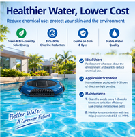Ioniseur solaire pour piscine, purificateur d'eau de piscine alimenté par l'énergie solaire, ioniseur en cuivre écologique pour le nettoyage de la piscine