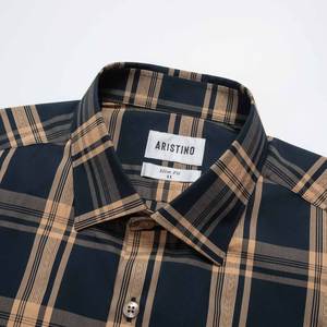 Aristino hombres verano rayas mandarín cuello transpirable antiarrugas secado rápido bambú mezcla vestido camisa venta al por mayor caliente - Product Image 2