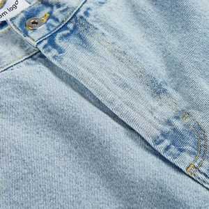 Haute qualité personnalisé hommes Shorts décontracté Vintage à la mode Baggy Denim solide couleur ciel 100% coton Jean Stretch lavé fabricant - Product Image 6