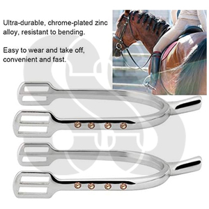 Ensemble de 4 éperons équestres professionnels en acier inoxydable durable - Amélioration de la réactivité du cheval, contrôle du cavalier, options personnalisables - Product Image 5